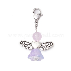 Angel Natural & Dyed Malaysia Jade Pendant Decoration&nbsp;HJEW-JM02763-02