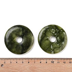 天然南方翡翠ペンダント  ドーナツ/円盤チャーム  50x7.5mm  穴：10.5mm&nbsp;G-K099-50mm-03
