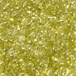 ベーキングガラスシードビーズ  ピーナッツ  ライトカーキ  5.5~6x3~3.5x3mm  穴：1~1.2mm  約4000個/ポンド&nbsp;SEED-K009-07A-10