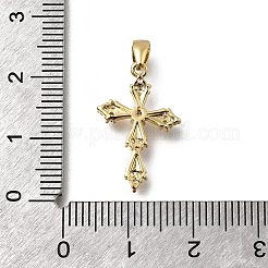 Brass Micro Pave Clear Cubic Zirconia Pendants&nbsp;KK-G525-17G