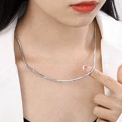 変色しない304ステンレススチール製フラットスネークチェーンネックレス（女性用）  ステンレス鋼色  17.87インチ（45.4cm）&nbsp;LS-NJEW-D058-05P
