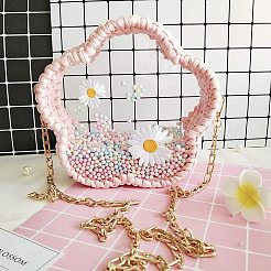 透明アクリルバスケットの底  かぎ針編みのバスケットベース  かご細工用品や室内装飾工芸品用  花  透明  178x184x2mm  穴：6mm&nbsp;DIY-WH0166-44