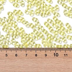 透明なアクリルビーズ  ピーナッツ  きいろ  4x6.5x3mm  穴：1.2mm  約8280個/360g&nbsp;LS-TACR-G049-01H