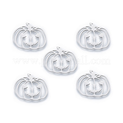 変色しない201ステンレススチールペンダント  カボチャのハロウィーンのカボチャのちょうちん  ハロウィンスタイル  ステンレス鋼色  23x28.5x1mm  穴：1mm&nbsp;LS-STAS-N090-LA918-1