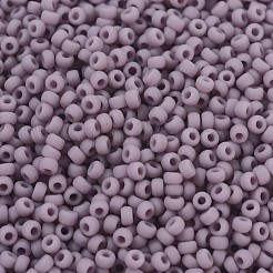 MIYUKIラウンドロカイユビーズ  日本製シードビーズ  11/0  (rr410f) マット不透明モーブ  2x1.3mm  穴：0.8mm  約5500個/50g&nbsp;SEED-X0054-RR0410F