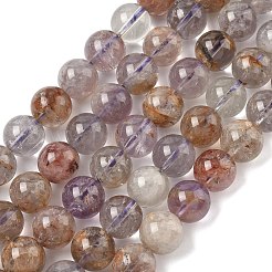 Natural Purple Phantom Quartz Purple Lodolite Quartz Beads Strands&nbsp;G-L644-D01-10mm
