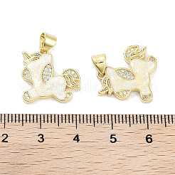 Brass Micro Pave Clear Cubic Zirconia Pendants&nbsp;KK-L213-031G