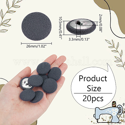 20Pcs Cloth with Aluminum Base Buttons&nbsp;BUTT-NB0001-77C-1