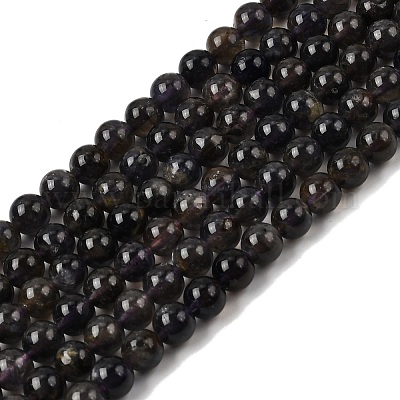 Natural Cordierite/Iolite/Dichroite Beads Strands&nbsp;G-P132-14-6mm-1