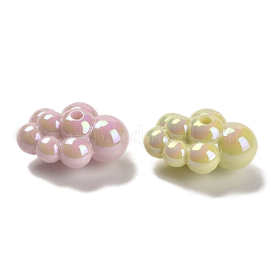 UV Plating Opaque Rainbow Iridescent Acrylic Beads&nbsp;SACR-R001-12A-1
