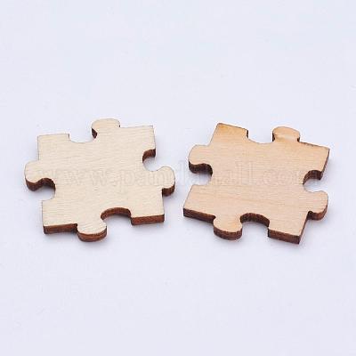 ウッドカボション  パズル  湯通しアーモンド  29x30x3mm&nbsp;WOOD-L003-20-1
