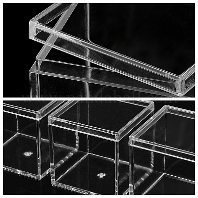 プラスチックの箱  トランスペアレント  正方形  透明  4.5x4.5x4.5cm  インナーサイズ：4.1x4.1センチメートル&nbsp;CON-OC0001-12-01A-1