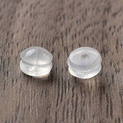 シリコン製ピアスキャッチ  コラム  透明  5x3.5mm  穴：1mm&nbsp;FIND-S245-01-1