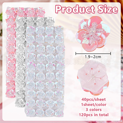 3Pcs 3 Colors Polyester Paillette Beads&nbsp;FIND-FG0004-82-1