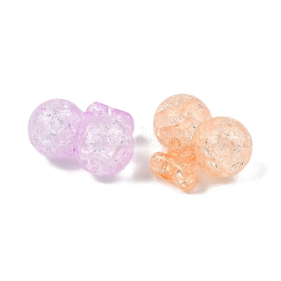 クリアクラックアクリルビーズ  チェリー  ミックスカラー  17.5~18x21.5x11.5mm  穴：3mm  約244個/500g&nbsp;MACR-K361-22-1