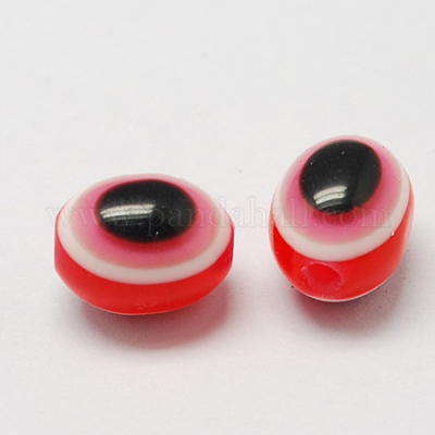 Oval Evil Eye Resin Beads&nbsp;RESI-R160-6x8-05-1