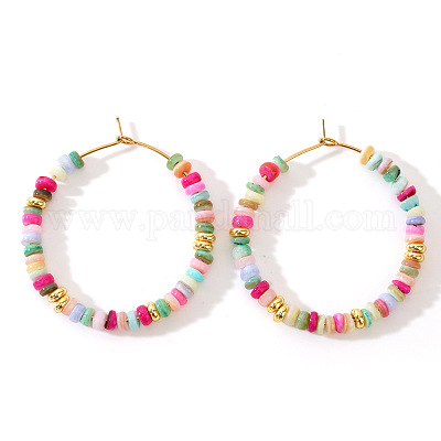 Bohemian Style Multicolor Shell Hoop Earrings&nbsp;XS6775-5-1