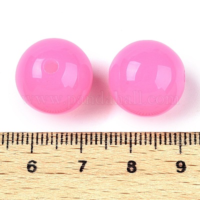 不透明なアクリルビーズ  ラウンド  スミレ  16mm  穴：3mm  210個/ 500g&nbsp;OACR-H038-09-06-1