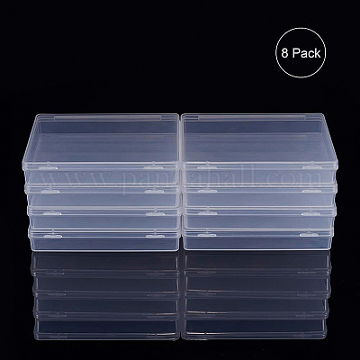 クリアプラスチックビーズ収納ケース  直方体の  透明  11.8x9.8x2cm  8個/セット&nbsp;CON-BC0004-63-1