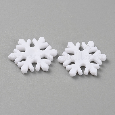 プラスチックカボション  スノーフレーク  ホワイト  23x20x2.5mm&nbsp;FIND-WH20018-15B-1