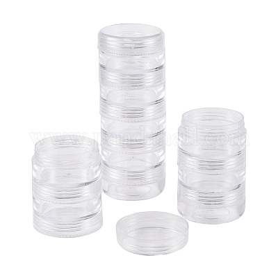 プラスチックビーズ収納ケース  ラウンド  5バイアル  直径約3.9 CM  高さ10.2センチ  容量：10ml（0.34液量オンス）&nbsp;LS-C078Y-1