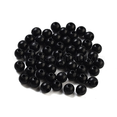 プラスチックビーズ  ラウンド  ブラック  6x5.5mm  穴：1.8mm  約3846個/500g&nbsp;MACR-S378-01D-1