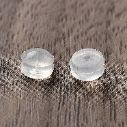 シリコン製ピアスキャッチ コラム 透明 5x3.5mm 穴:1mm FIND-S245-01-1