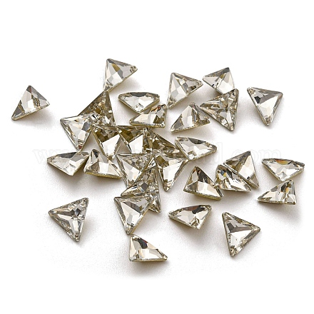 ガラスラインストーンカボション  バックメッキ  三角形  クリスタル  6x7x3mm&nbsp;FIND-C039-07C-1