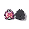 Opaque Resin Cabochons, Ladybird/Ladybug, Hot Pink, 19.5x19x6mm