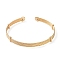 Brass Open Cuff Bangles, Multi Lines, Golden, Wide: 5~7mm, Inner Diameter: 2-1/4 inch(5.75cm)