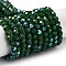 Opaque Glass Beads Strands, Faceted(32 Facets), Round, Dark Green, 4mm, Hole: 0.8mm, about 87~93pcs/strand, 32~33cm