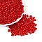 Transparent Glass Beads, Teardrop, FireBrick, 6x4x4mm, Hole: 1mm, about 6666pcs/1000g