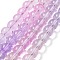 Baking Paint Transparent Glass Beads, Gradient Color, Segmented Multi-color Beads, Round, Plum, 10mm, Hole: 1.5mm, 30.63''~30.91''(77.8~78.5cm)