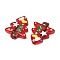 Christmas Theme Handmade Lampwork Beads, Christmas Trees, FireBrick, 25~26.5x18.5~22.5x6.5~7.5mm, Hole: 1.6~1.8mm