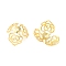 Rack Plating Brass Flower Bead Caps, Nickel Free, 3-Petal, Long-Lasting Plated, Real 18K Gold Plated, 16.4x11.8mm, Hole: 1.2mm