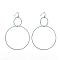 PVD Vacuum Plating 304 Stainless Steel Dangle Earrings, with Plastic Ear Nuts, Textured, Ring, Rainbow Color, 75mm, Pin: 0.6mm