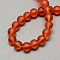 Baking Paint Transparent Glass Bead Strands, Frosted, Round, Tomato, 10mm, Hole: 1.3~1.6mm, about 80pcs/strand, 31.4 inch