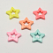 Opaque Acrylic Bead Frames, Star, Mixed Color, 25.5~26x27~27.5x4.5~5mm, Hole: 2~2.5mm, Inner diameter: 9x8mm, about 320pcs/500g