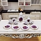 Mini Ceramic Tea Sets, including Cup, Teapot, Saucer, Micro Landscape Garden Dollhouse Accessories, Pretending Prop Decorations, Medium Orchid, 16~26x9~33mm, 15pcs/box