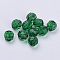 Transparent Acrylic Beads, Faceted, Round, Dark Green, 6x5.5mm, Hole: 1.7~1.8mm, about 4200pcs/500g
