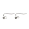 304 Stainless Steel Earring Hooks, with Rhinestone, Crystal, Stainless Steel Color, 21x17x4mm, 21 Gauge, Pin: 0.7mm