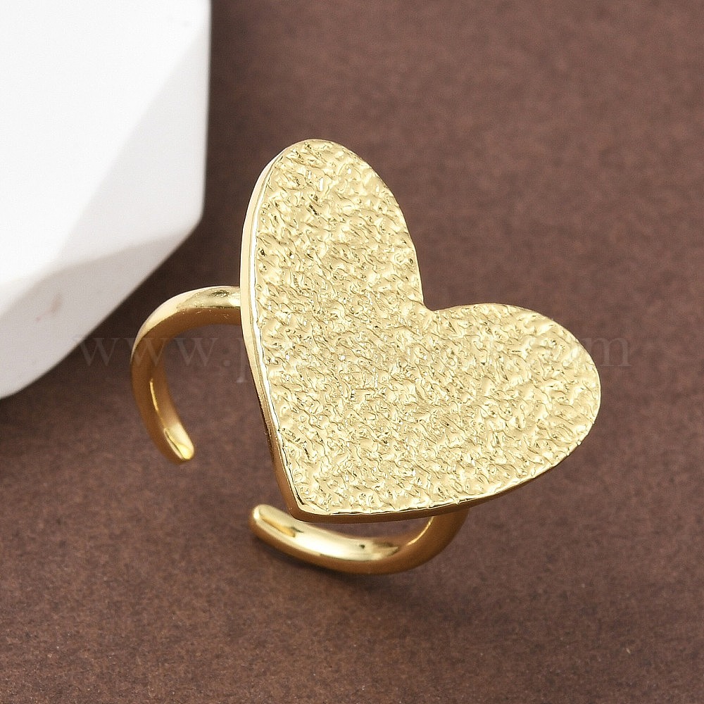 Wholesale Heart Brass Cuff Rings for Women - Pandahall.com