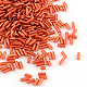 ガラス竹ビーズ  銀並ぶ  レッド  4~4.5x2mm  穴：1mm  約450 G /袋  14000個/袋&nbsp;SEED-R011-25-1