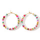 Bohemian Style Multicolor Shell Hoop Earrings&nbsp;XS6775-5-2