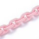 アクリル手作りアズキチェーン  オーバル  ピンク  19x14x4mm  約39.37インチ（1m）/連&nbsp;AJEW-JB00527-04-1