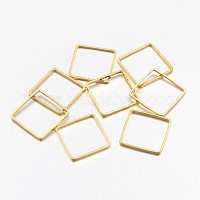スクエア真鍮製フレームコネクター  ゴールドカラー  20x20x0.7mm&nbsp;EC03020mm-G