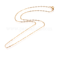 Ion Plating(IP) 304 Stainless Steel Cable Chains Necklaces, with Lobster Claw Clasps, Real 18K Gold Plated, 17.7 inch(45cm), 1.8x0.4mm, link: 3.5x1.7x0.4mm