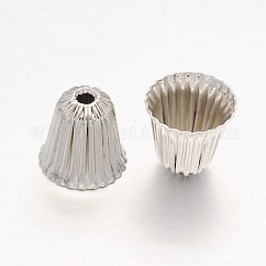 花弁のない真鍮ビーズコーン  カドミウムフリー＆鉛フリー  プラチナ  11x11mm  穴：1mm