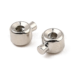 Brass Crimp Beads, Cadmium Free & Lead Free, Long-Lasting Plated, Column, Platinum, 4.5x3.5x2.5mm, Hole: 0.9mm