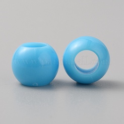 アクリルヨーロピアンビーズ  大穴ロンデルビーズ  ディープスカイブルー  13.5x11mm  穴：6.7mm  約1111個/1000g&nbsp;MACR-WH0007-100C
